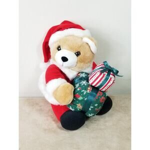 Teddy Bear Christmas 16" Santa Claus 80's Plush Toy Stuffed Animal - Not Working